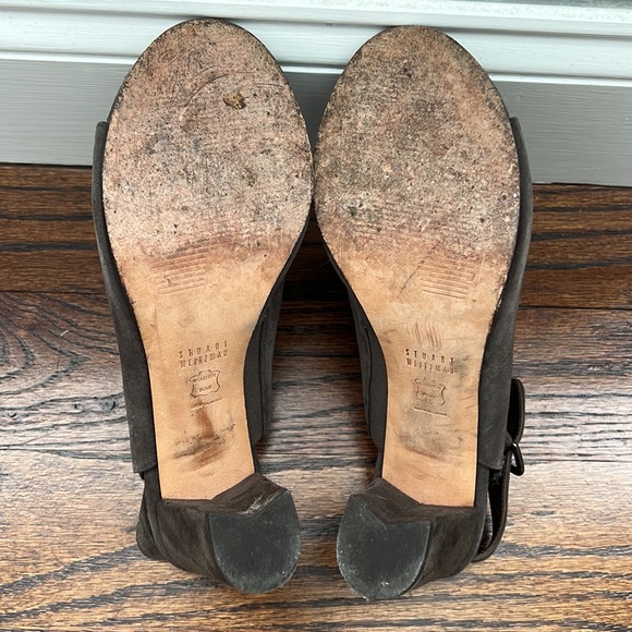 Stuart Weitzman open toe suede bootie with studs - Picture 4 of 4